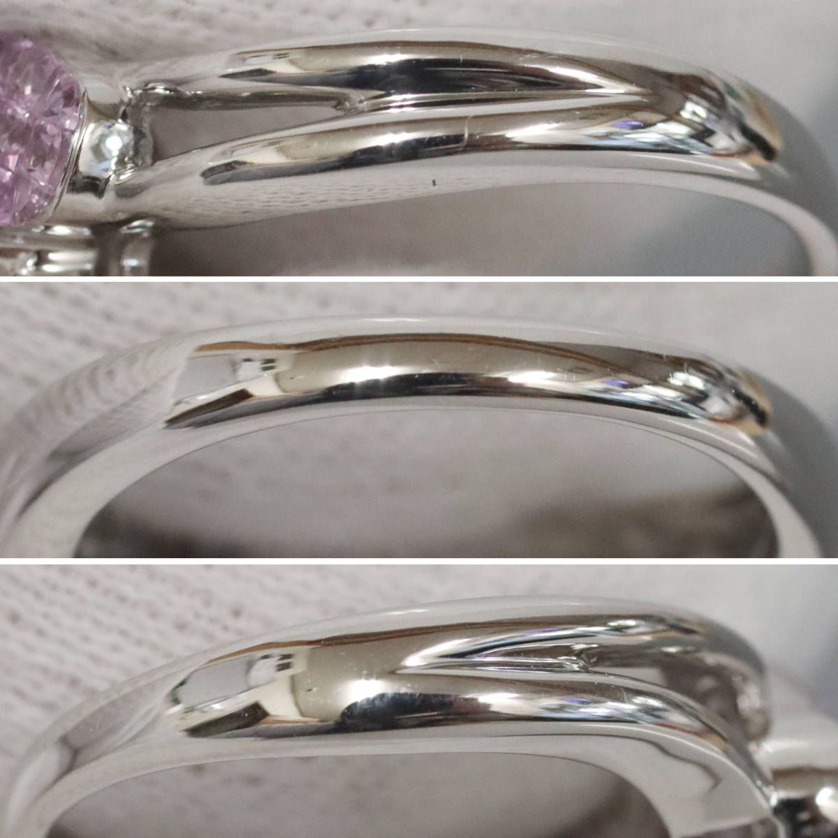 笠原真寿美 K18WGサファイアダイヤモンドリング ハートモチーフ 5.5g  