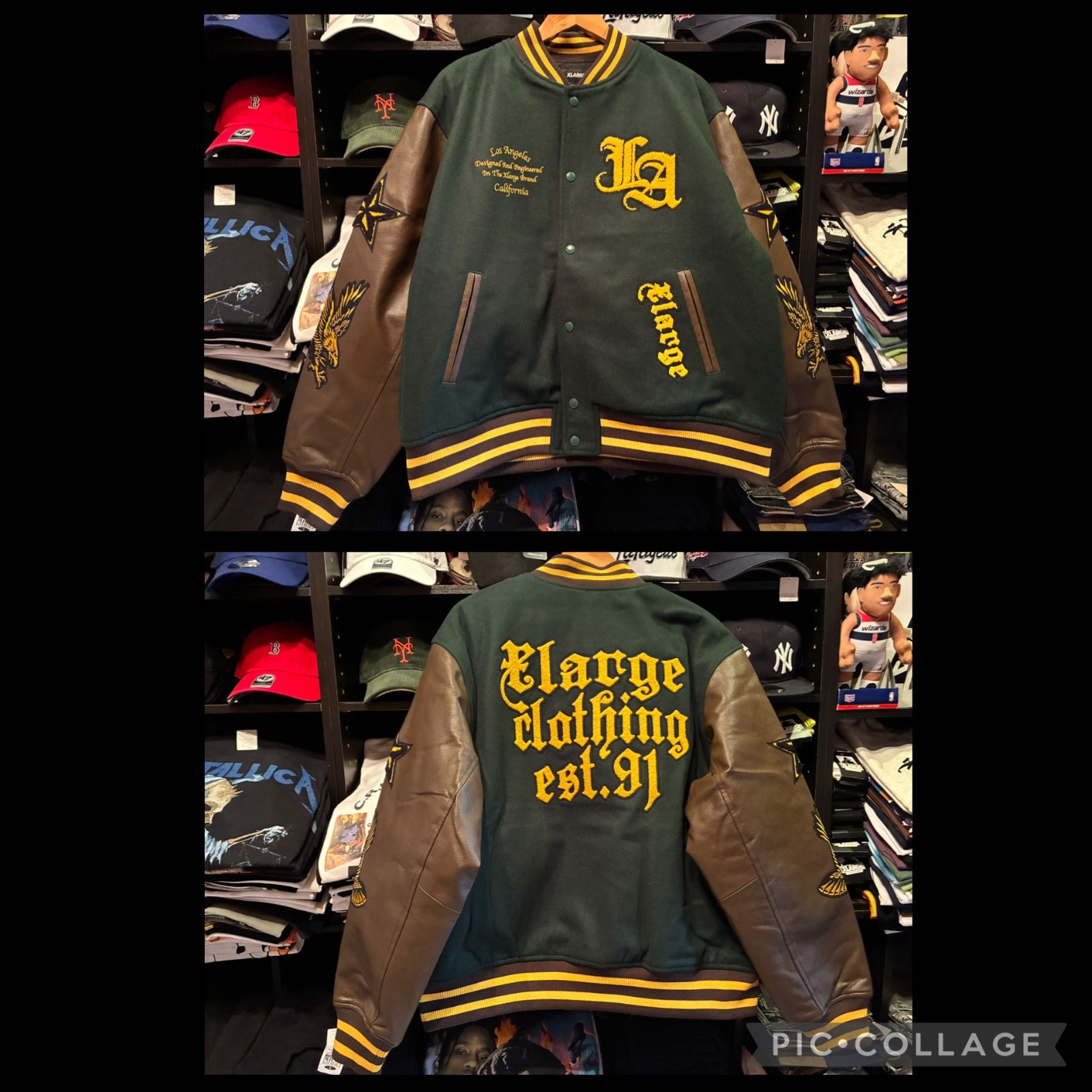 XLARGE VARSITY JACKET GREEN Lサイズ XLARGE OG LOGO VARSITY JKT