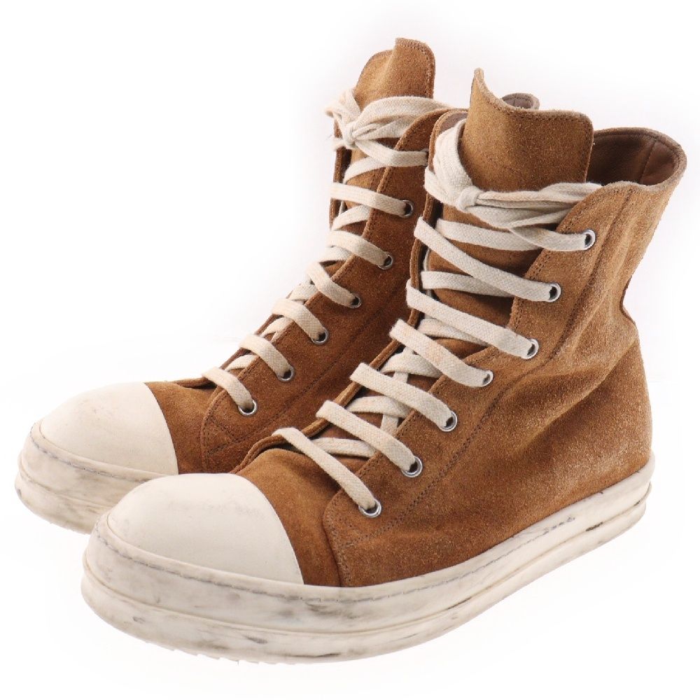Rick Owens ラモーンズ　スウェードレザーハイカットスニーカー 43 Rick Owens ラモーンズスウェードレザーハイカットスニーカー 43