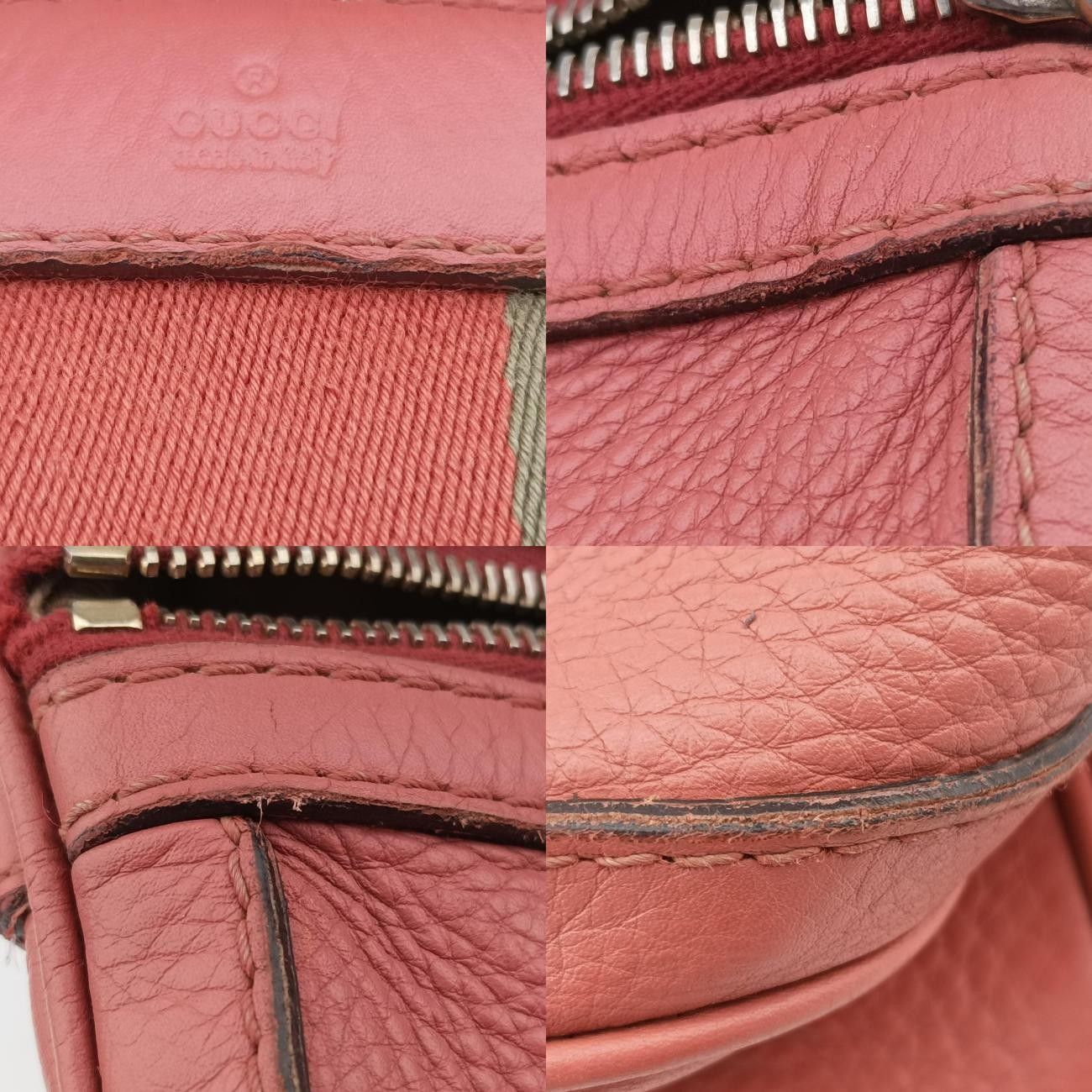 グッチGucciシェリーラインピンク×レッド×ベージュレザー247205G8793725