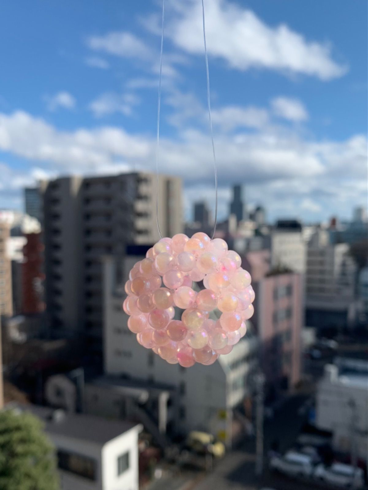 神聖幾何学フラーレン ローズオーラクォーツ直径約4.5cm 【公式通販】