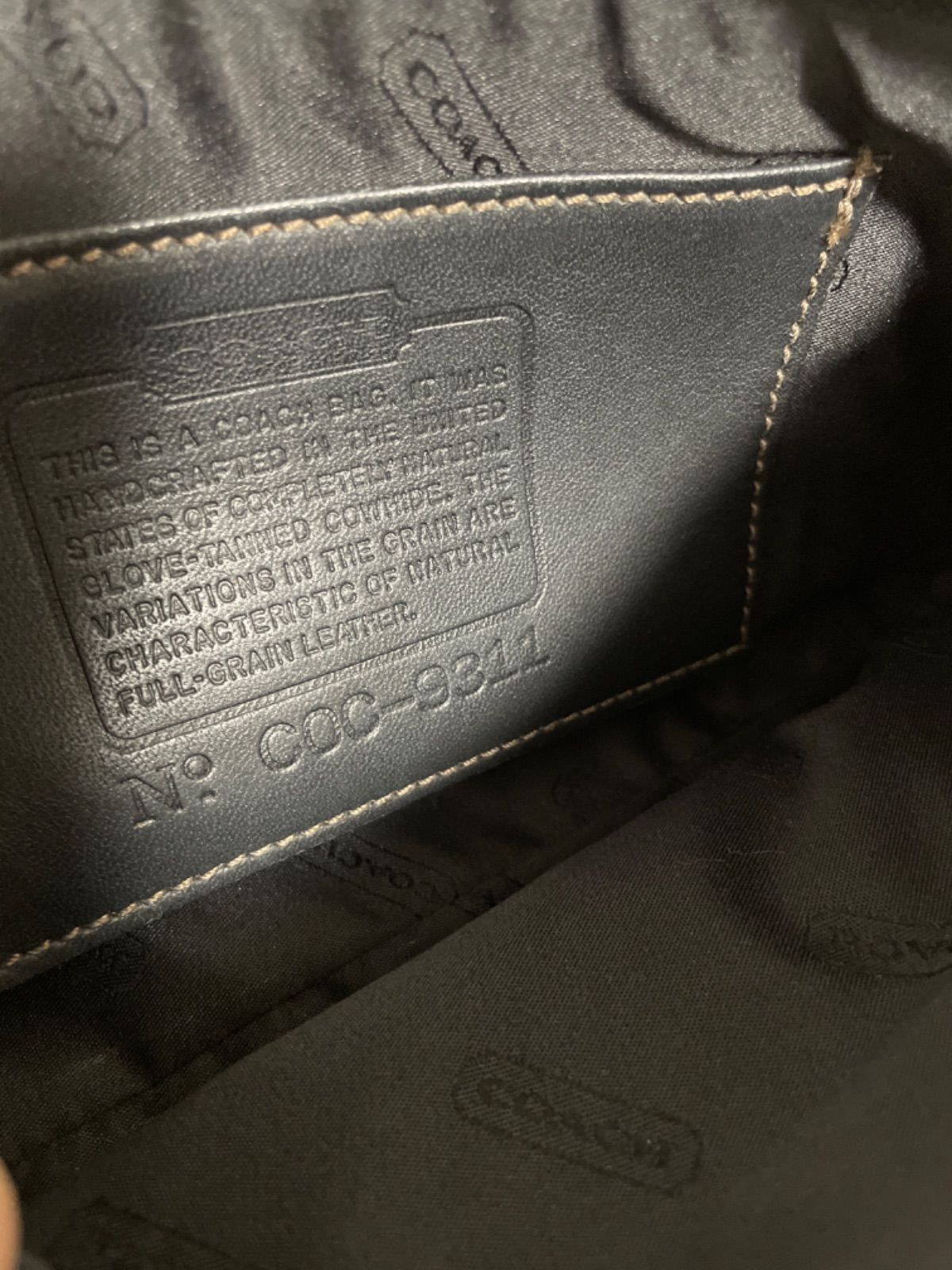 COACH オールドコーチ ミニハンドバッグ ポーチ レザー ブラック　9311