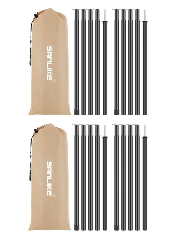 サンライク（SANLIKE） タープポール テントポール 直径19mm 長2.0ｍ 5節継 スチール製 サブポール キャンプ用品 アウトドア 設営用 キャンプポール (4本セット)