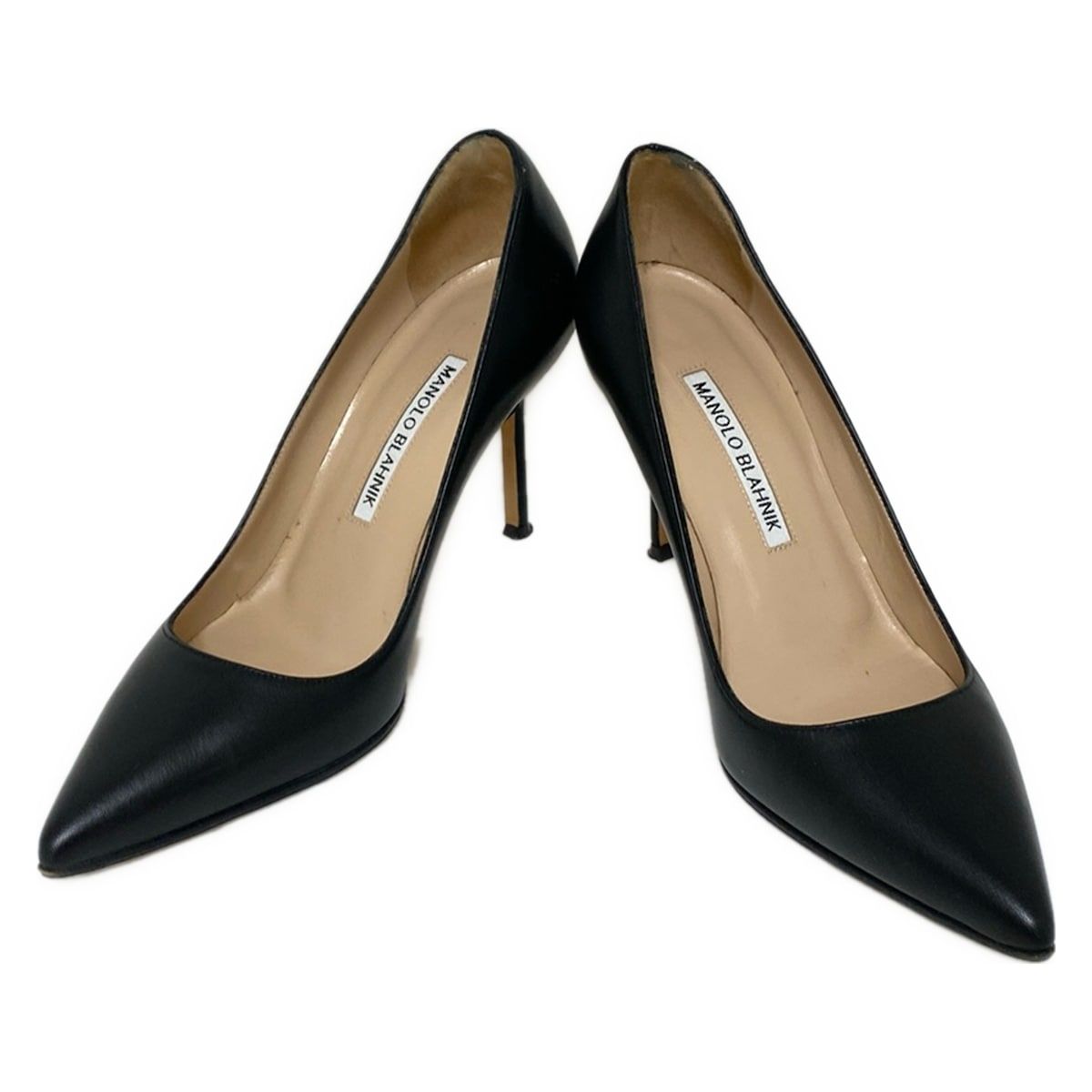 MANOLO BLAHNIK マノロブラニク パンプス 351 2 レディース - 黒 アウトソール張替済 レザー