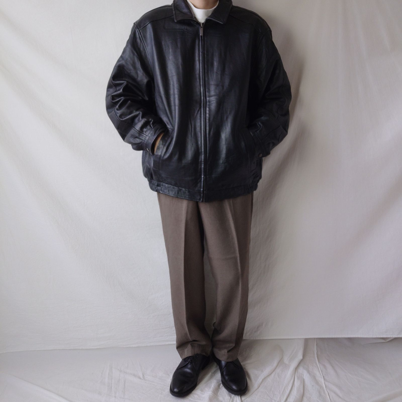 90s】croft＆barrow クラフトアンドバロー レザージャケット 