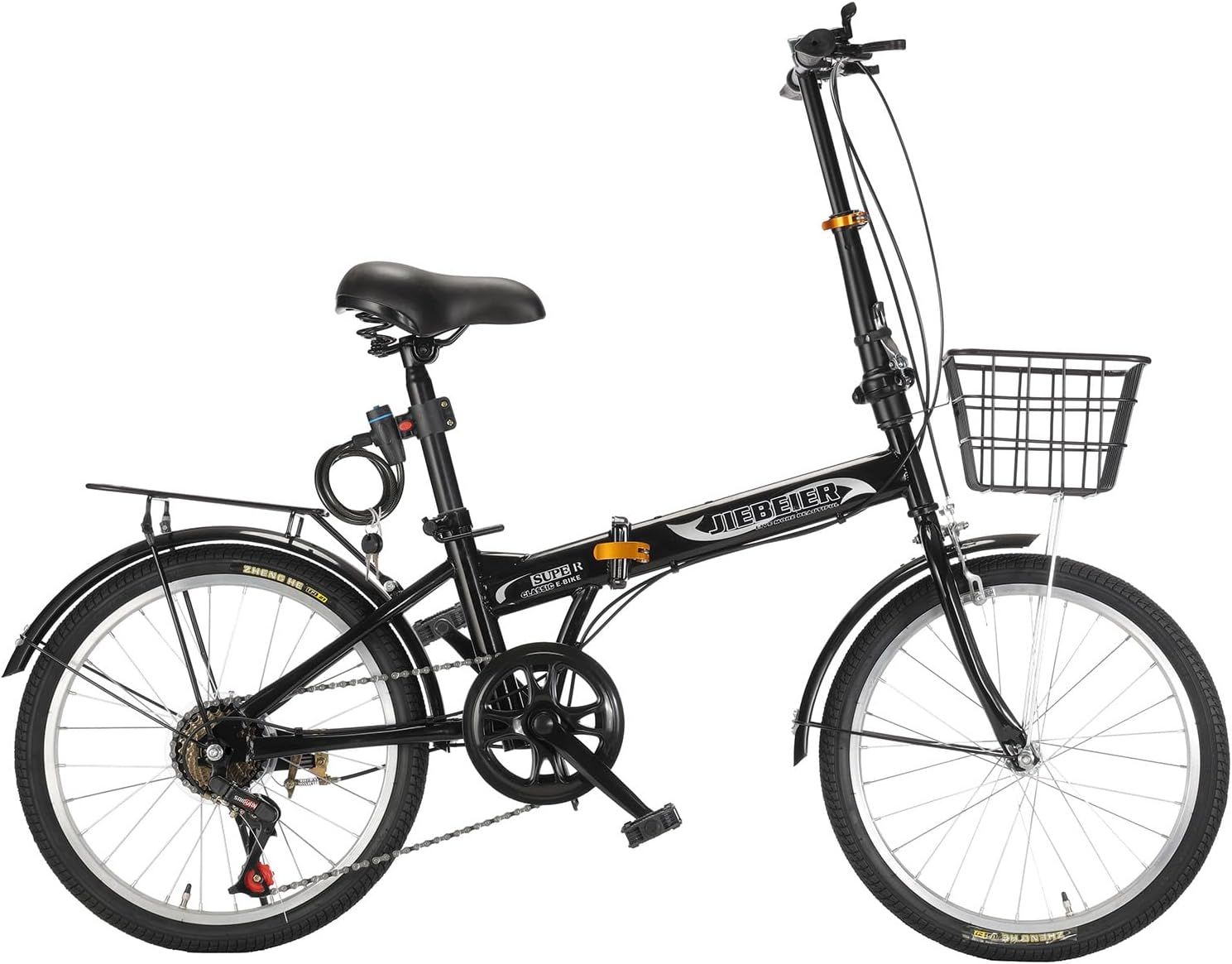 JIEBEIER 自転車 折りたたみ自転車 20インチ 7段変速 リアキャリア付き