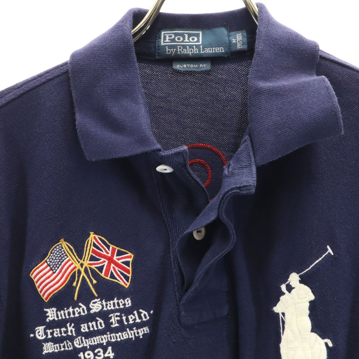 ポロバイラルフローレン　半袖ポロシャツ　ビッグポニー　刺繍ロゴ　ネイビー　M Polo by Ralph Lauren ポロバイラルフローレン ビッグポニー刺繍