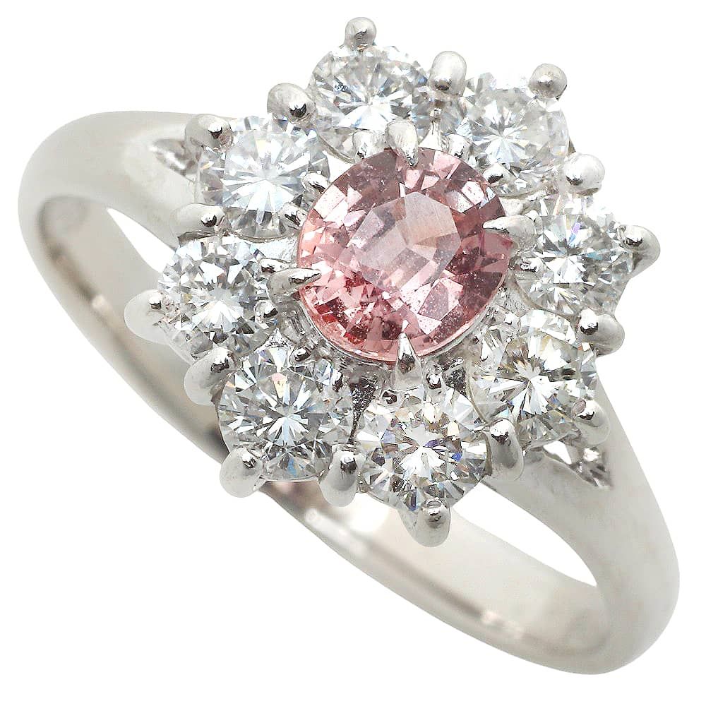 本物保証】 保付 新品同様 リング 指輪 約5.4g Pt900 パパラチア  