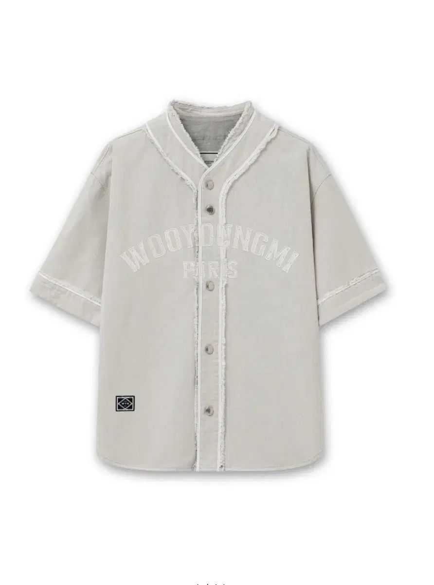 25ss WOOYOUNGMI(ウーヨンミ) グレー ベースボール ロゴ シャツ