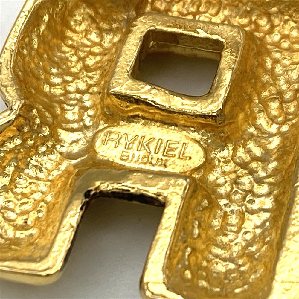 【新品、未使用】ソニアリキエル　ヴィンテージ　ブローチ　キルティング ソニアリキエル Sonia Rykiel ブローチ メタルg ゴールド
