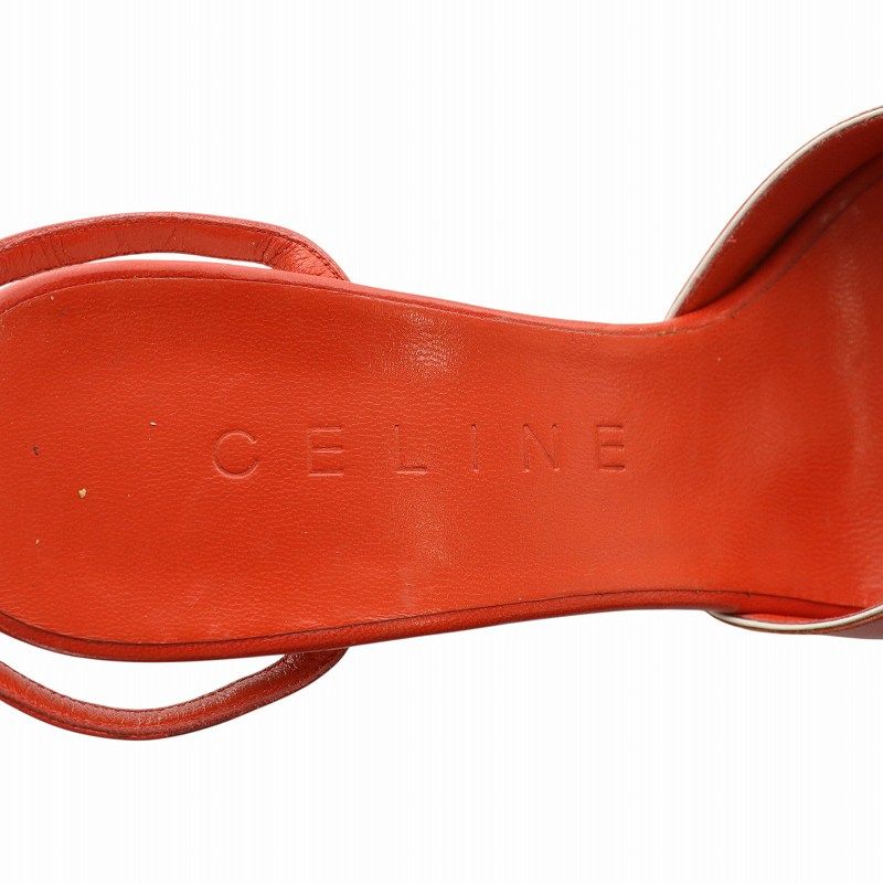 CELINE ダブルストラップ レザーサンダル セリーヌ CELINE CELINE スライドサンダル Triomphe 348512275C