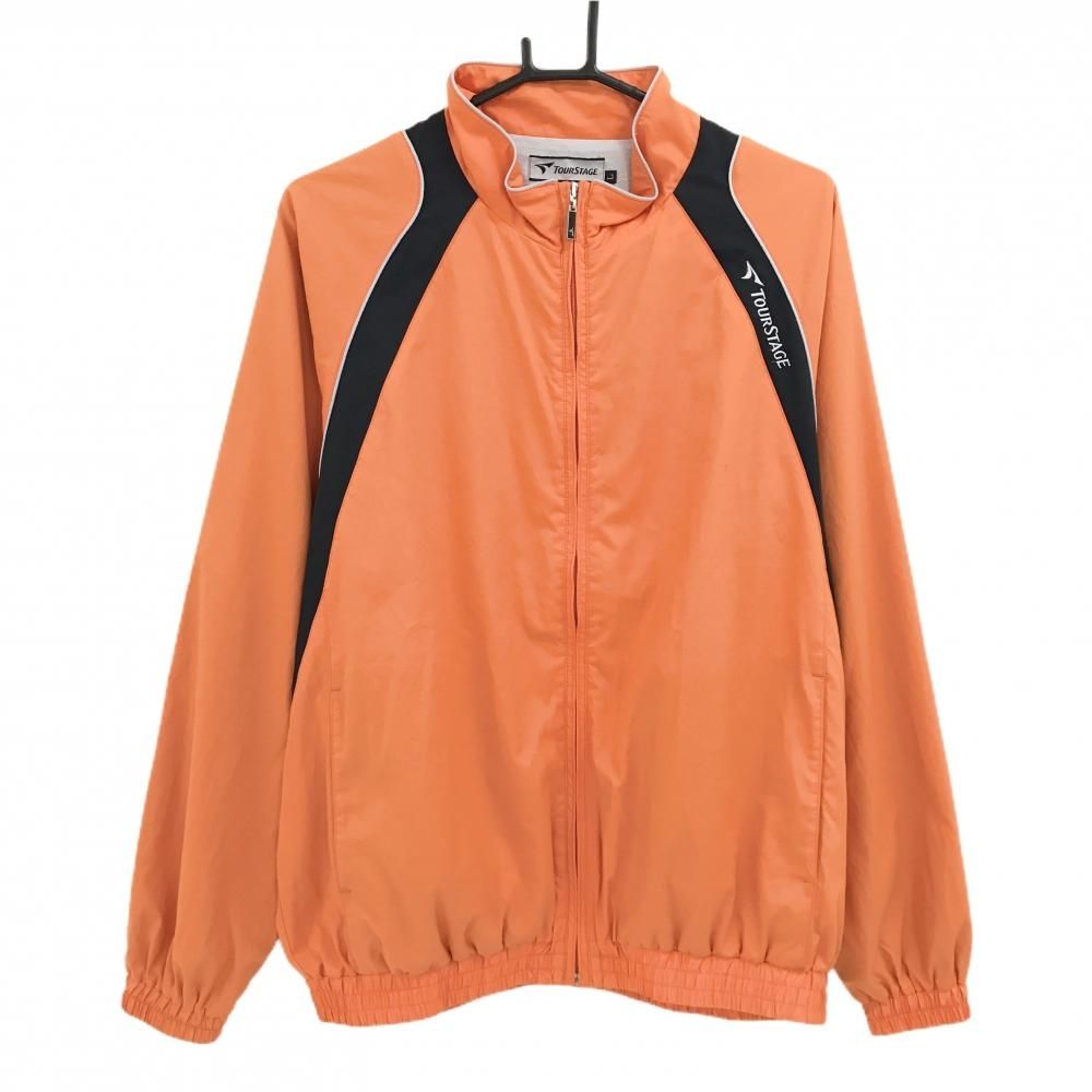 【美品】ツアーステージ ジャケットブルゾン オレンジ×黒 裏地付 メンズ L ゴルフウェア TOURSTAGE