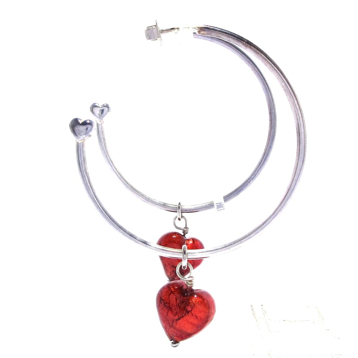 STAR JEWELRY スタージュエリー ピアス - シルバー×レッド ハート