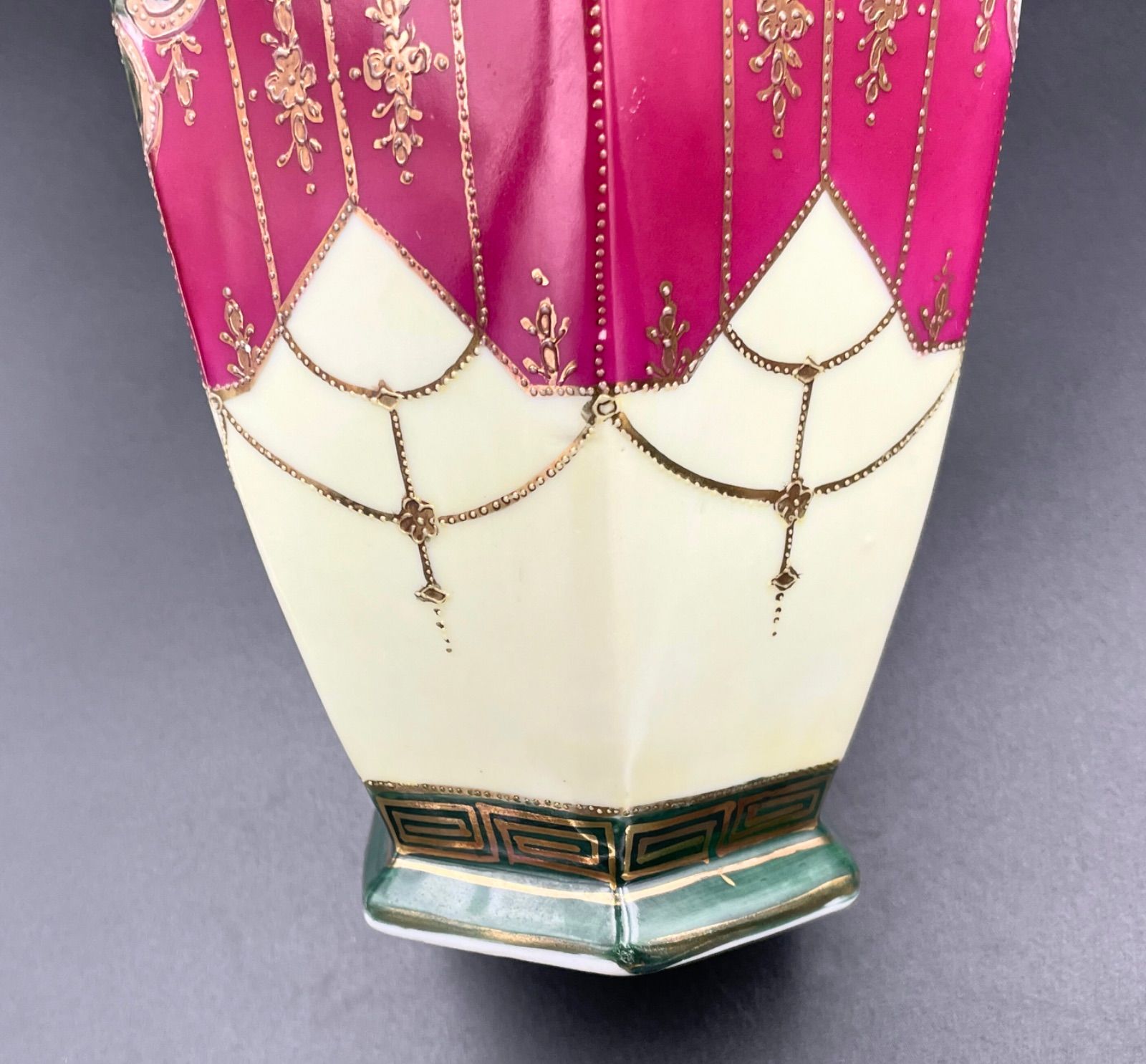 希少 オールドノリタケ花瓶 マルキ印 夕暮れ 希少 オールドノリタケ