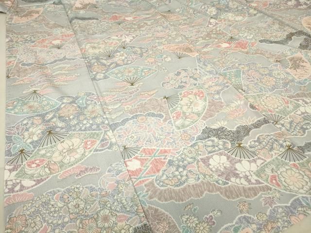 平和屋着物▽小紋 単衣 辻が花 金彩 洗える着物 DAAT9650az 平和屋着物＊