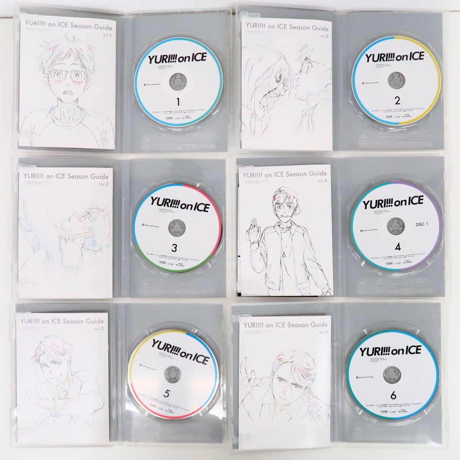 未開封 初回特典付き】ユーリ on ice ブルーレイ 6巻セット