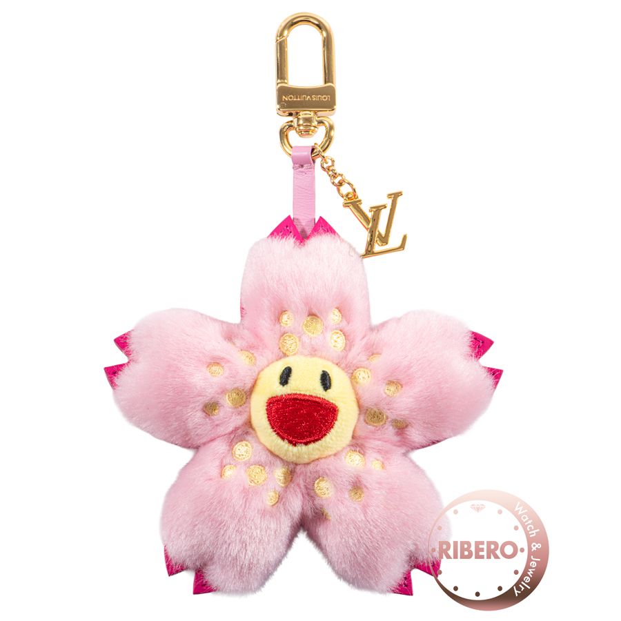 LOUIS VUITTON ルイ ヴィトン LV×TM キーホルダー チェリーブロッサム M02485 キーリング バッグチャーム ピンク ゴールド