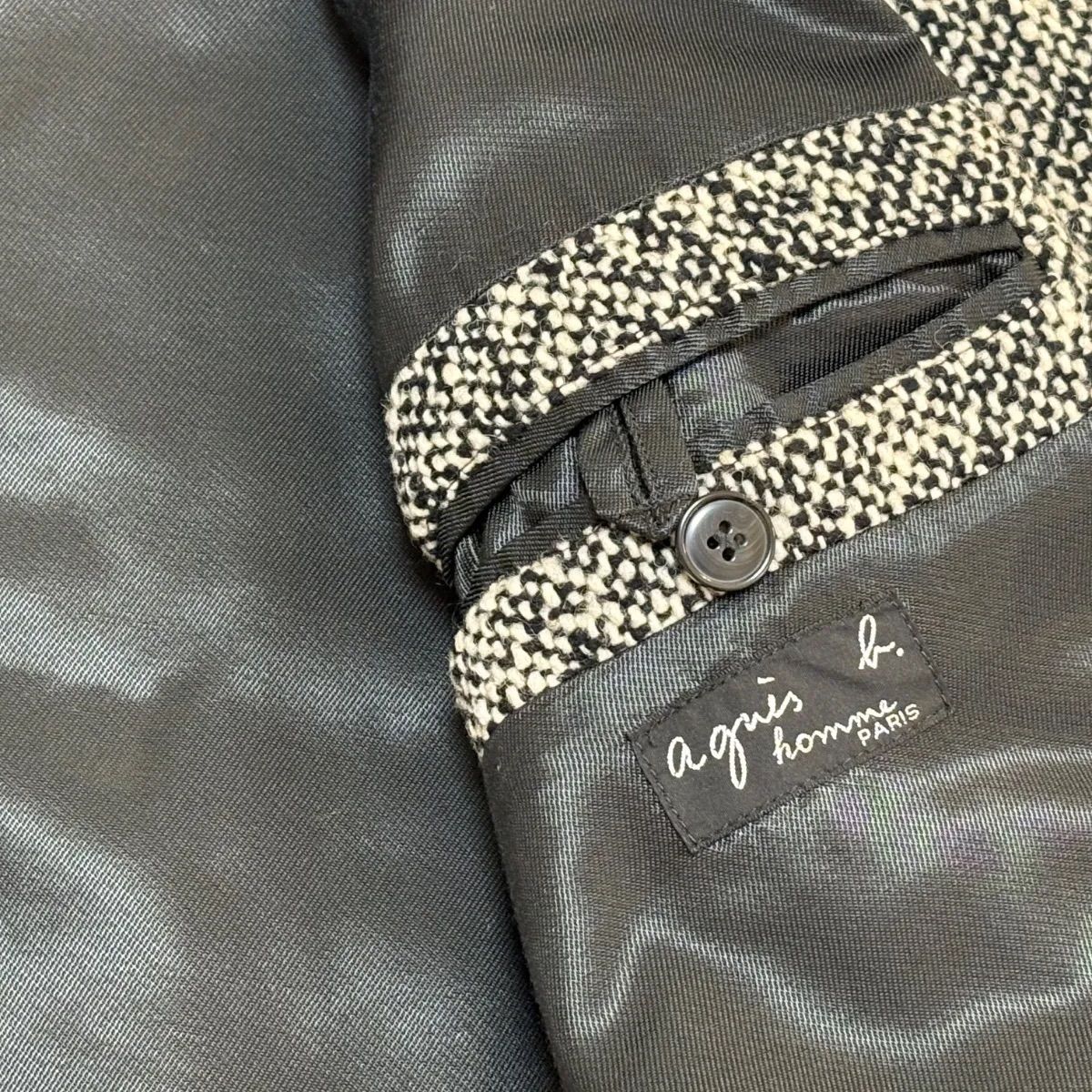 アニエスベー agnès b. HOMME 千鳥柄 コート サイズ 46 フランス製 