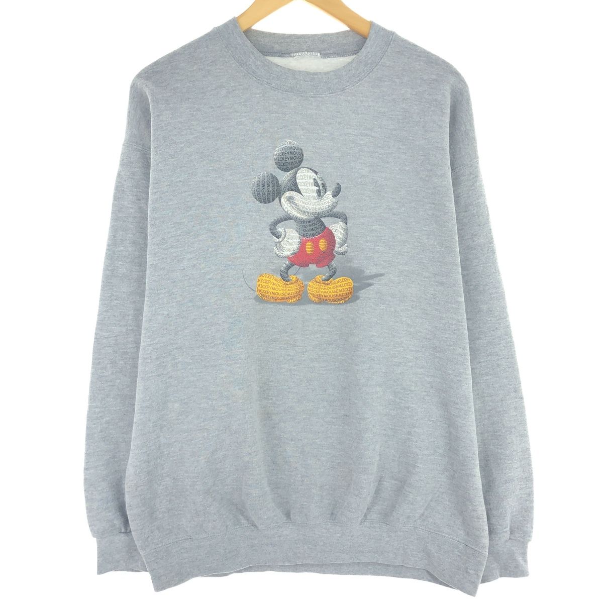 古着 MICKEY MOUSE ミッキーマウス キャラクタースウェットシャツ トレーナー メンズL/eaa410521