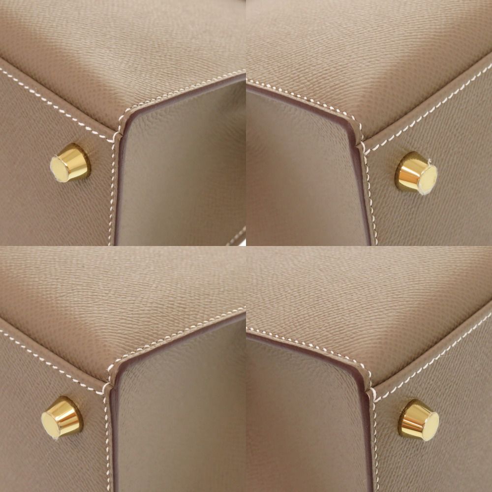 HERMES ケリーポケットコンパクト エトゥープ　ゴールド金具　エプソン HERMES ケリーポケットコンパクト エトゥープゴールド金具エプソン
