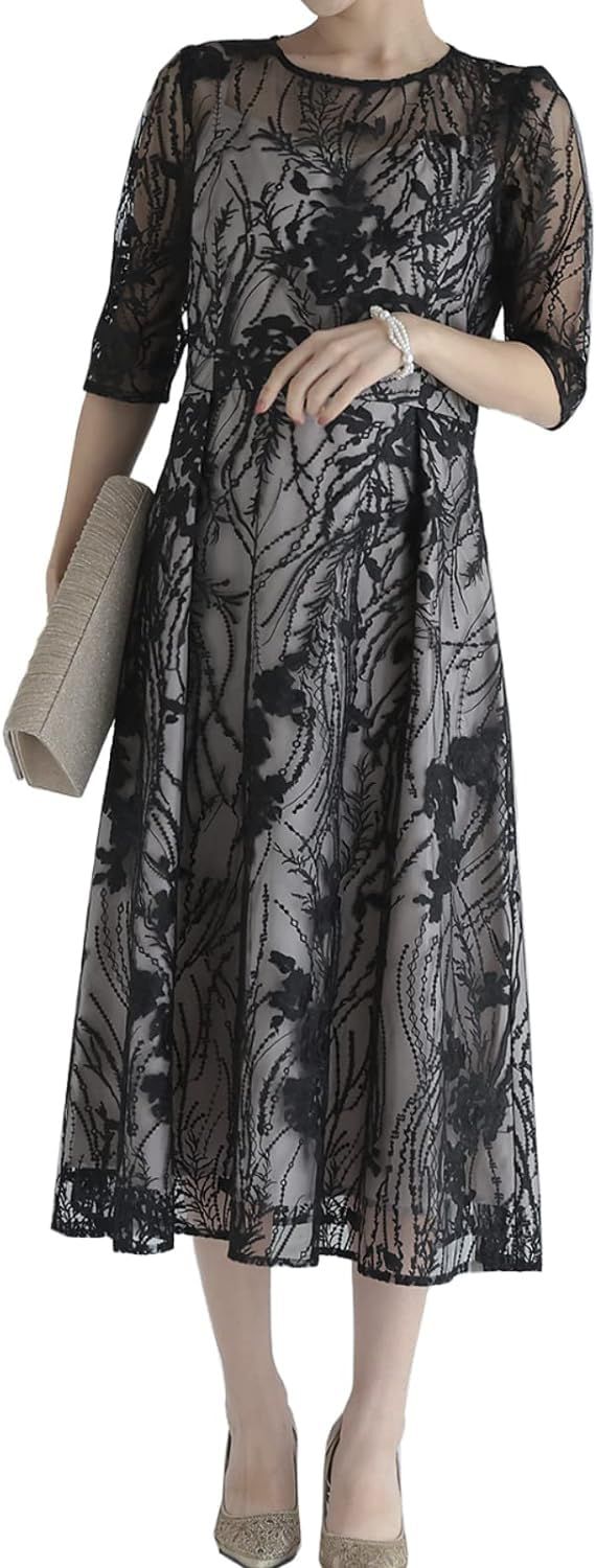 ふりふ TIME SLIPコレクション ワンピース 着物風 和風 和風プリントと