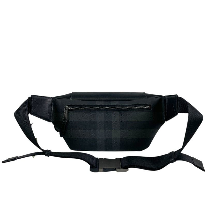 BURBERRY バーバリー ウエストバッグ 80673981 ウエストバッグ レザー メンズ チェック柄 ブラック ボディ ショルダー