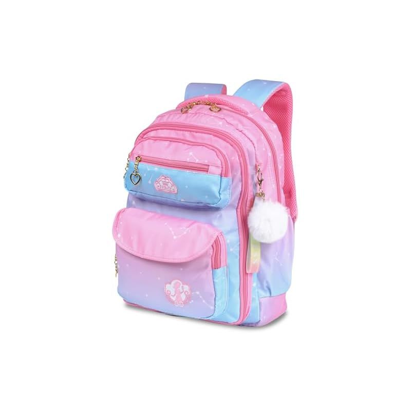 [Au0026Y] リュック キッズ リュックサック 撥水性 小学生 低学年 かわいい保育園 入学 遠足 お祝い 女の子 子供 子供の日 プレゼント (S， ピンクu0026ブルー) 0