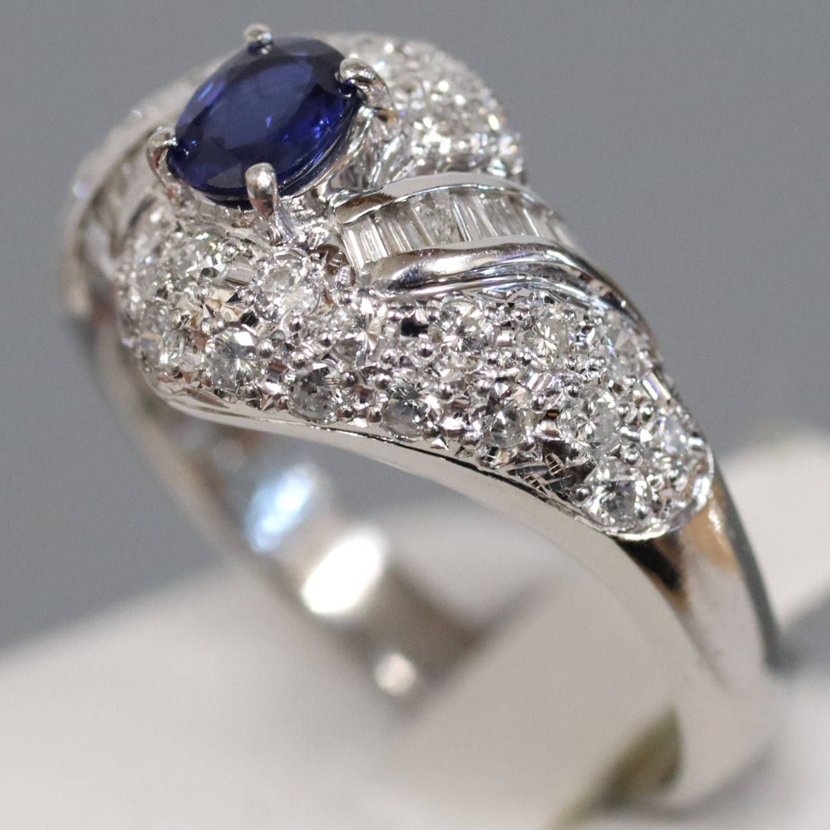 ま*す様 ブルーサファイア　ダイヤモンド　リング　PT900 楽天市場】ロイヤルブルーサファイア 1.639ct リング 12.5号