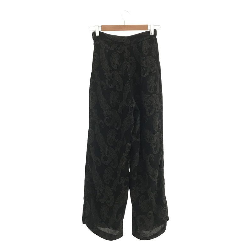Drawer ペイズリーイージーパンツ 36 45R レーヨンの小紋柄パンツ ネイビー ペイズリー 2 イージーパンツ