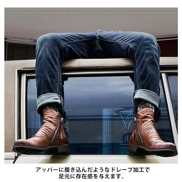 アメカジ ビジネスシューズ ショートブーツ チェルシーブーツ 