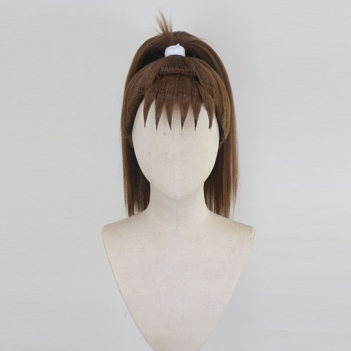 お取寄せ商品 納期ご相談下さい コスプレ耐熱ウィッグ オーダー キャラクター造形ウィッグ ブラウン 結い上げ ポニーテール ウィッグ 忍たま乱太郎|中在家長次 等