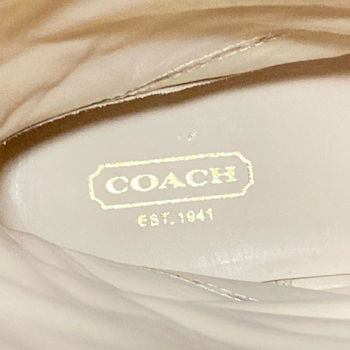 スタイリッシュである COACH コーチ ロングブーツ 7 1 2B レディース - 黒 オプアート レザー 特別な
