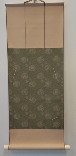 色紙掛け軸(雲龍丸紋地)　緑系色