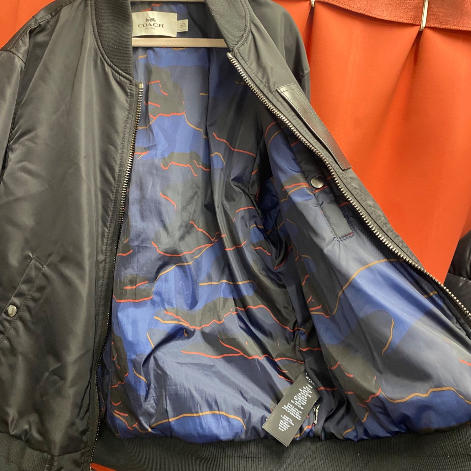 美品 COACH コーチ MA-1 ナイロンジャケット フライトジャケット 