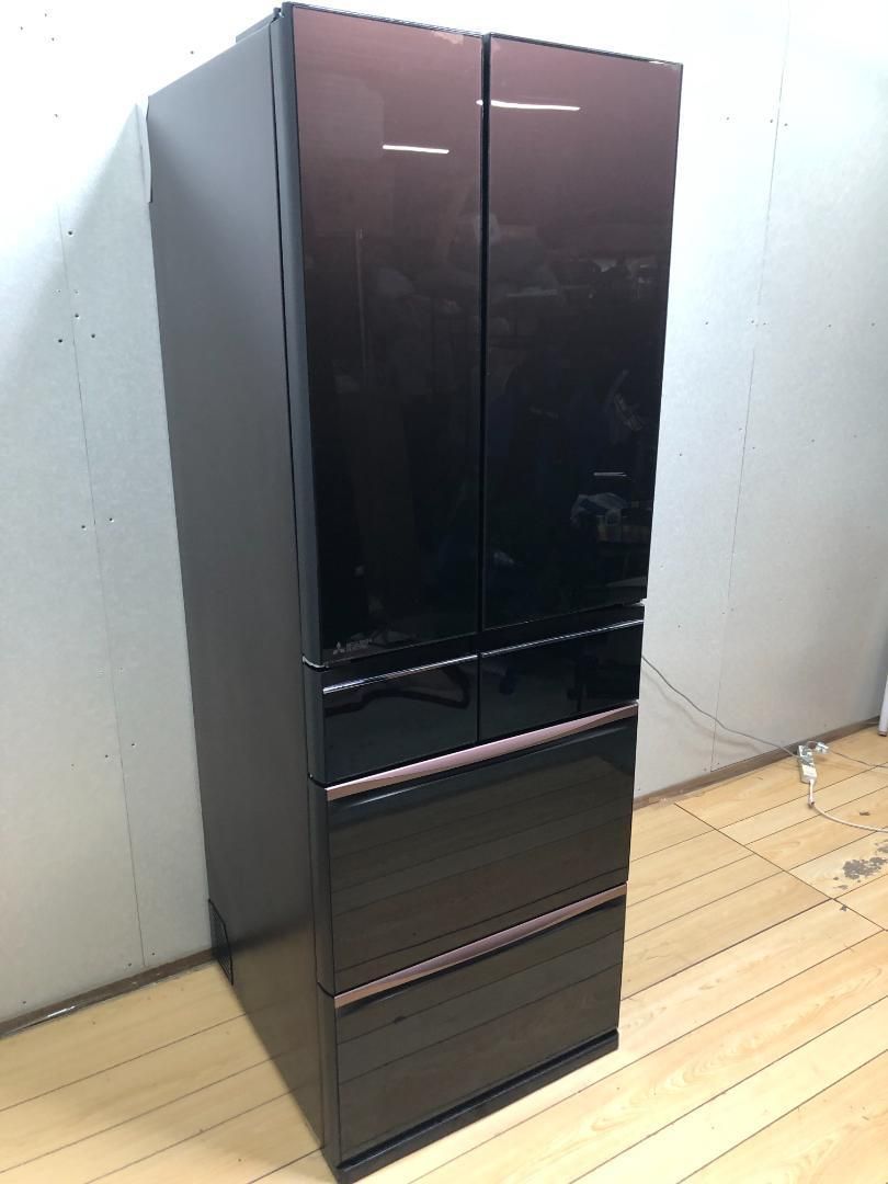 中古 503L 6ドア冷蔵庫 三菱/MITSUBISHI　MR-MX50E　2019年製 　公田店 MR-MX50E-W 冷蔵庫 置けるスマート大容量 MXシリーズ クリスタル