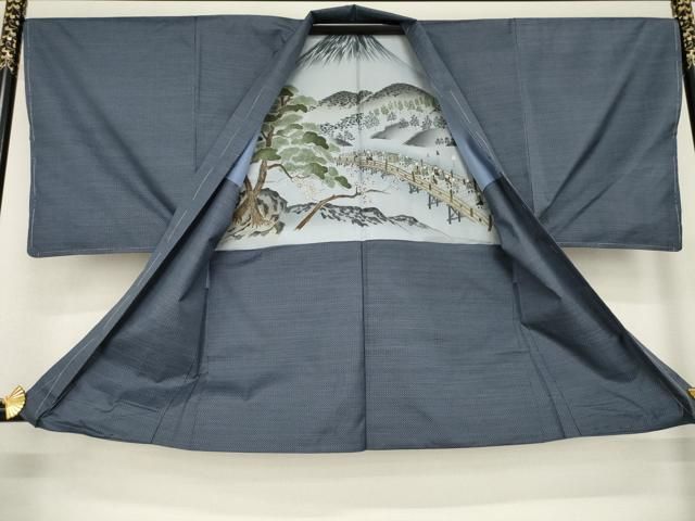 平和屋着物○男性 紬 アンサンブル 格子 正絹 逸品 AAAV7298zg