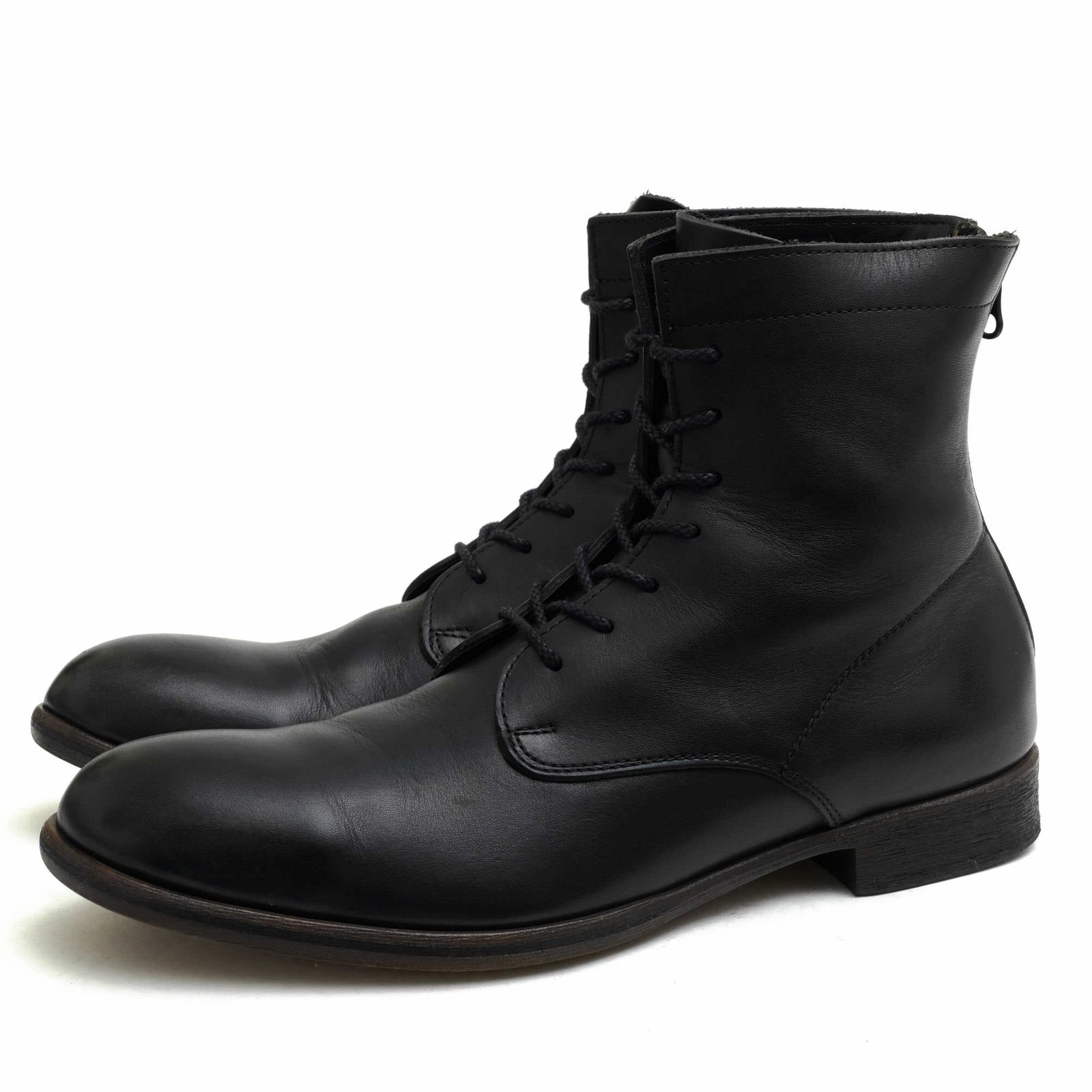 アルフレッド バニスター／alfredoBANNISTER レースアップブーツ シューズ 靴 メンズ 男性 男性用 レザー 革 本革 ブラック 黒 5211205012 レザーソール プレーントゥ バックジップ