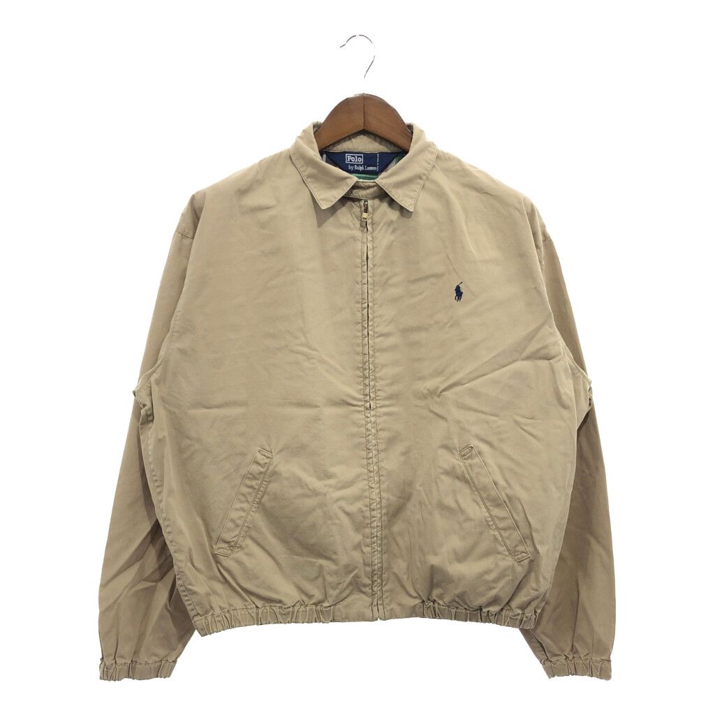 90年代 Polo by Ralph Lauren ラルフローレン コットン スイングトップ アウター ワンポイントロゴ ベージュ (メンズ M) 中古 古着 P7705