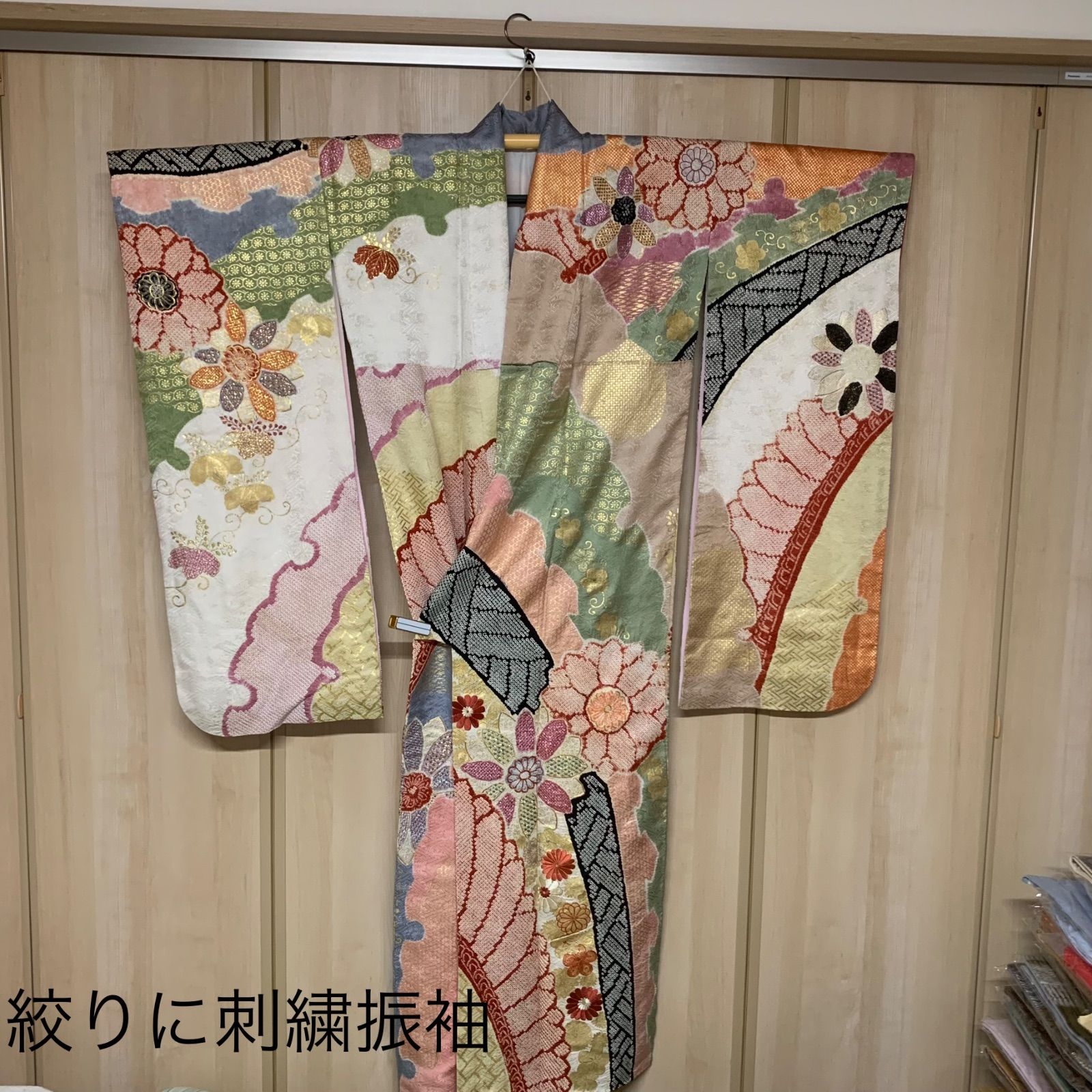 pk720 高級 正絹 振袖用 蝶々柄 六通 袋帯 着物・浴衣
