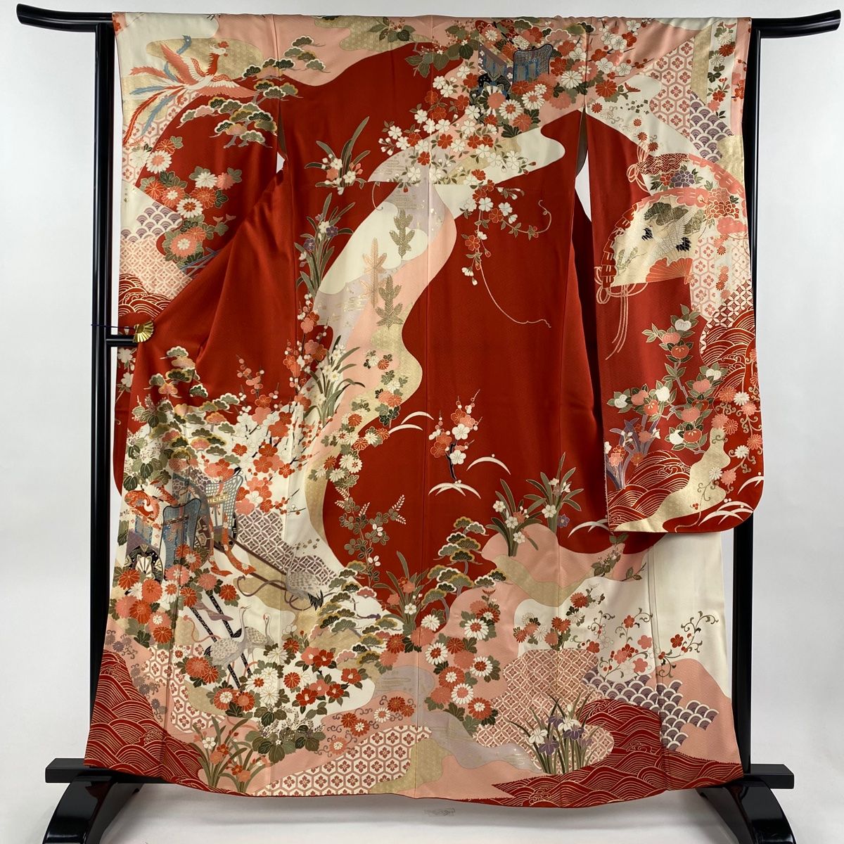 振袖 身丈166.5cm 裄丈64.5cm 正絹 秀品 【中古】（総絞り訪問着の通販  