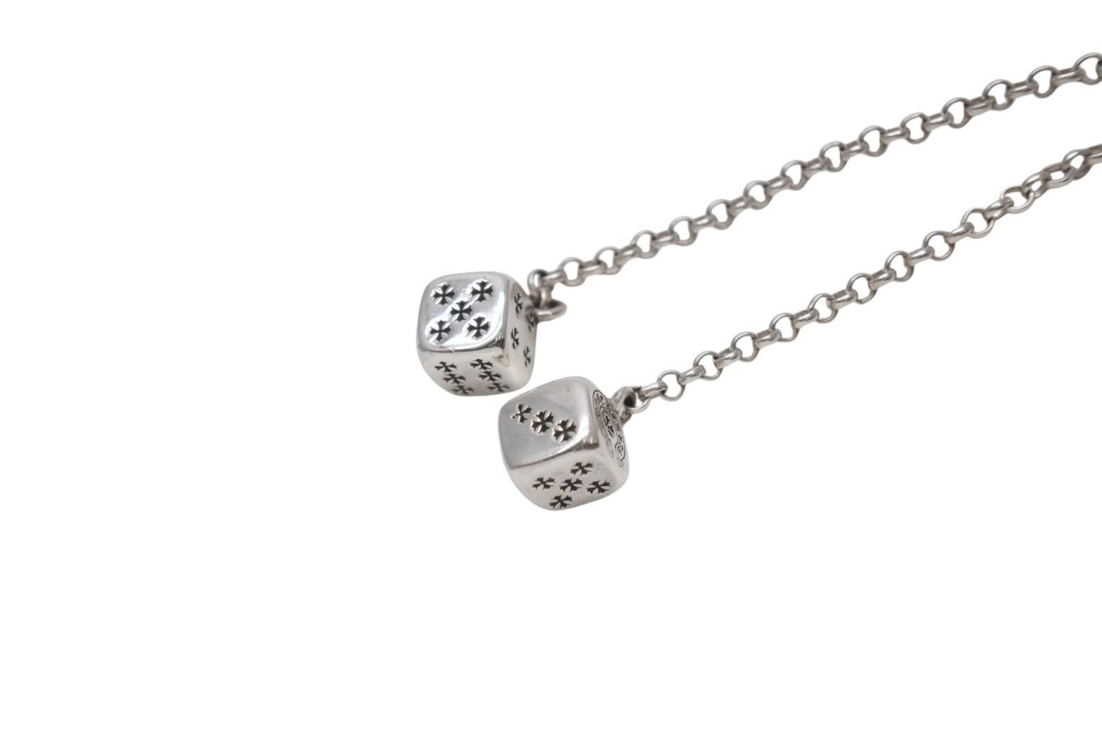 成功した ♥ CHROME HEARTS クロムハーツ DICE DBL ダブルダイス ピアス 重量約10.0g 2017|.925刻印 シルバ−925 片耳用 4b006761