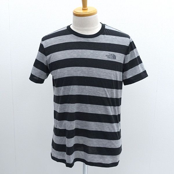 新品タグ付き 【ノースフェイス】Lサイズ　ブラック　半袖シャツ　ボーダー THE NORTH FACE / ノースフェイス ◇半袖Tシャツ/ボーダー柄