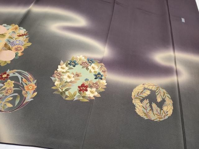 平和屋本店□極上 十日町 加賀草木友禅の第一人者 田村哲彦 訪問着 花