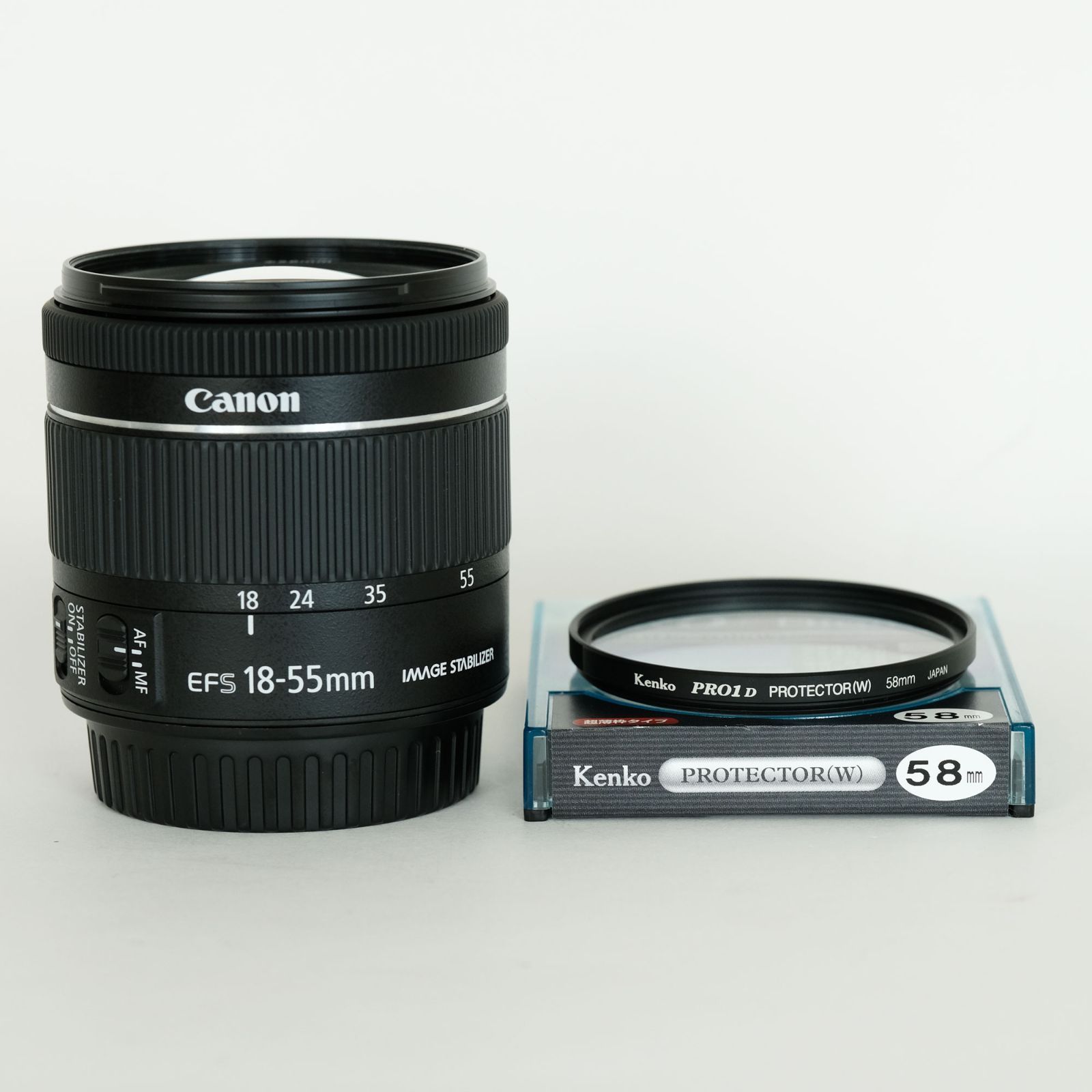 極美品｜フィルター付] Canon EF-S18-55mm F4-5.6 IS STM / キヤノンEF 
