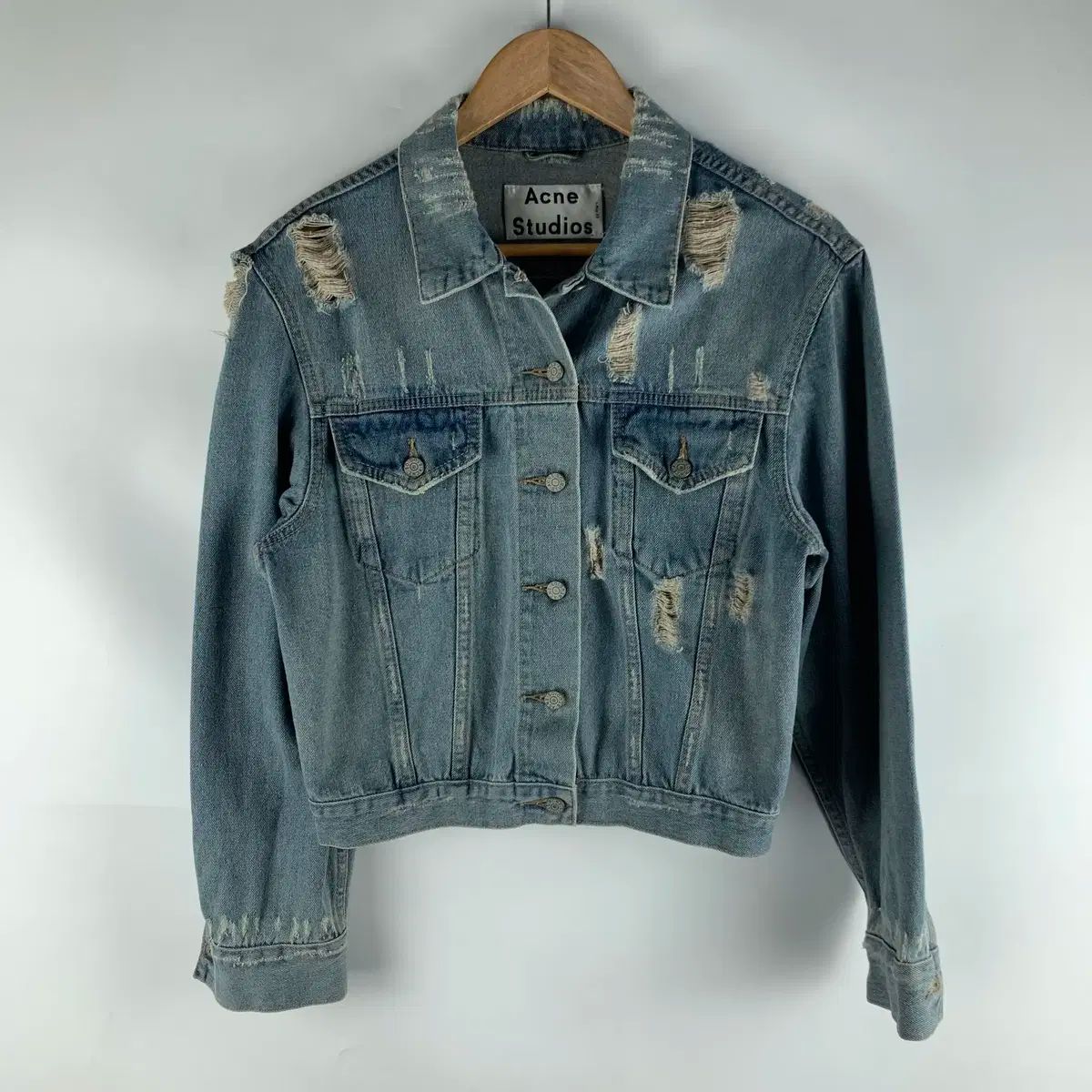 Acne Studios デニムジャケット　Gジャン　デニム　ダメージ Acne Studios ダメージ デニムジャケット | ブルー | FARFETCH JP