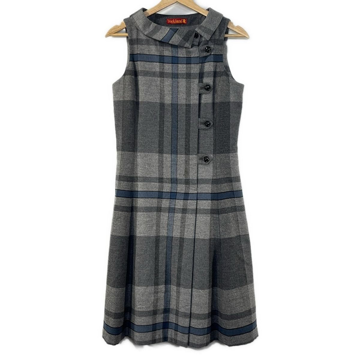 ヨークランド 水色系チェックワンピース ヨークランド YORKLAND