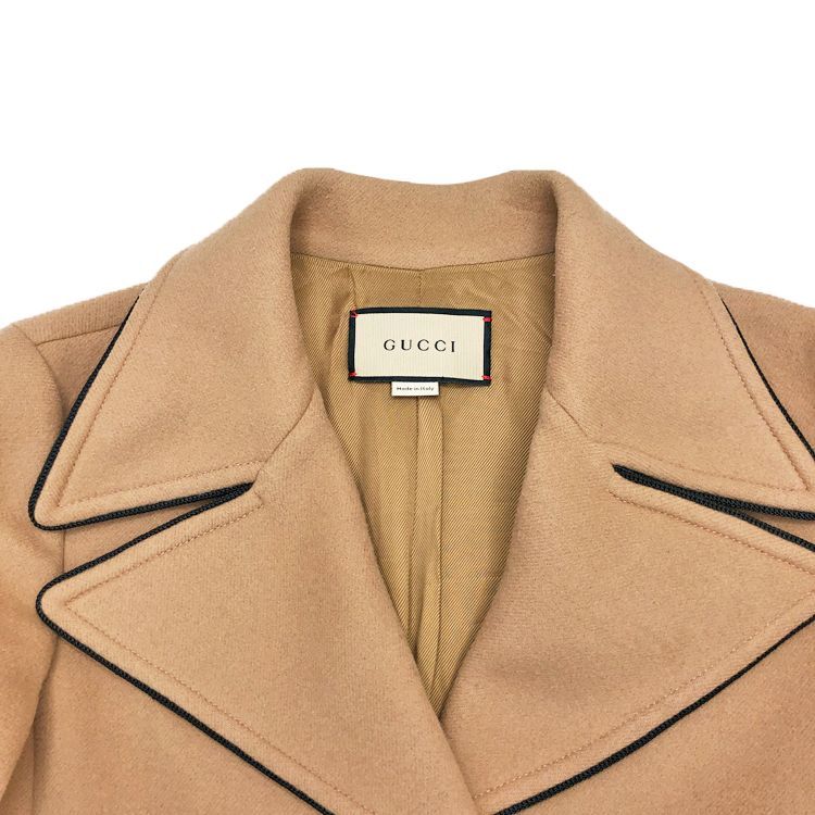 GUCCI シングルブレストロゴプレートコート 【関税込】 GUCCI グッチ シングル ブレストコート チェスターコート