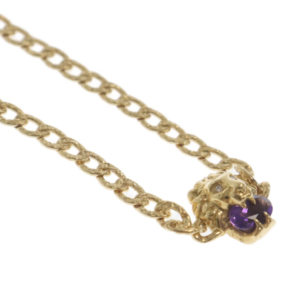 GUCCI (グッチ) K18YG Lion Head Bracelet with Amethyst ライオン