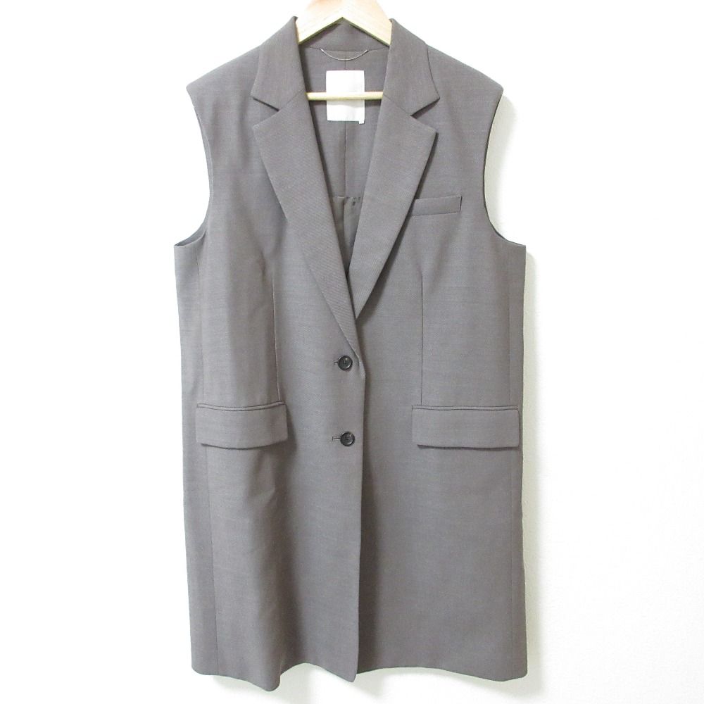 美品 20AW ebure エブール ウール テーラード ロングジレ ベスト 38  