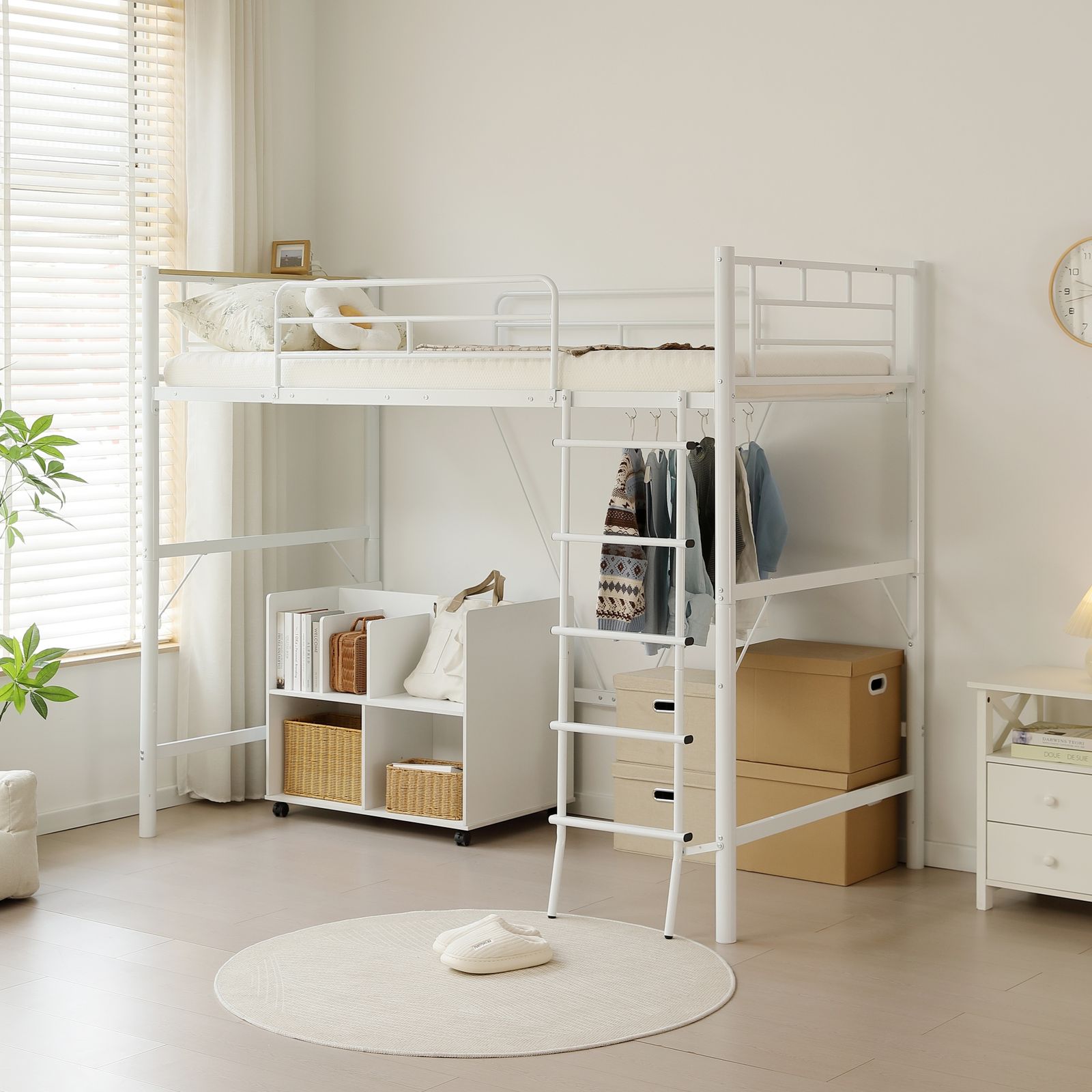 ロフトベッド パイプベッド シングル コンセント付き 宮 ロフト ベッド